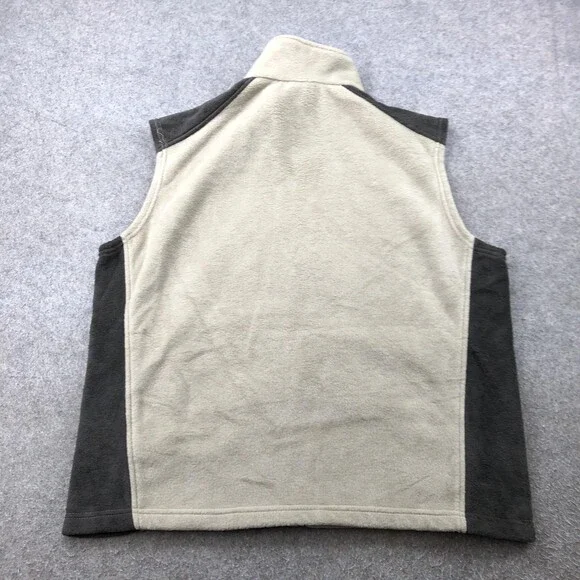 Columbia Vest Mens XL Beige Black Fleece Full Zip Sleeveless Outdoor Hiking - Picture 6 of 9
